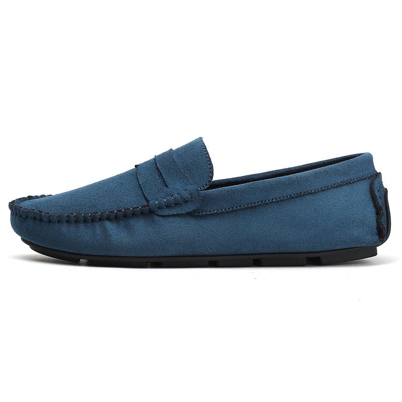 Wildleder Slipper Herren Rundkopf Herren Handgefertigte Beanie Schuhe Freizeitschuhe mit weichen Sohlen zum Autofahren Herren Casual Leder