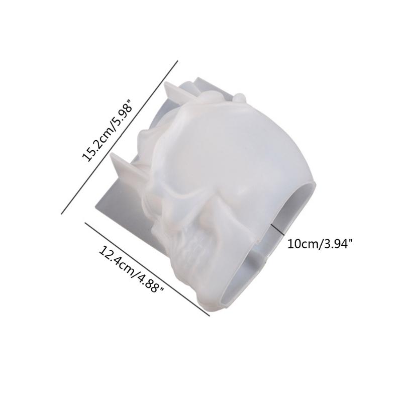Rose Skull Pen Holder Flower  Silicone Molds Table Ornament Mould Plaster Making Tool Epoxy Resin Molds Easy to Clean