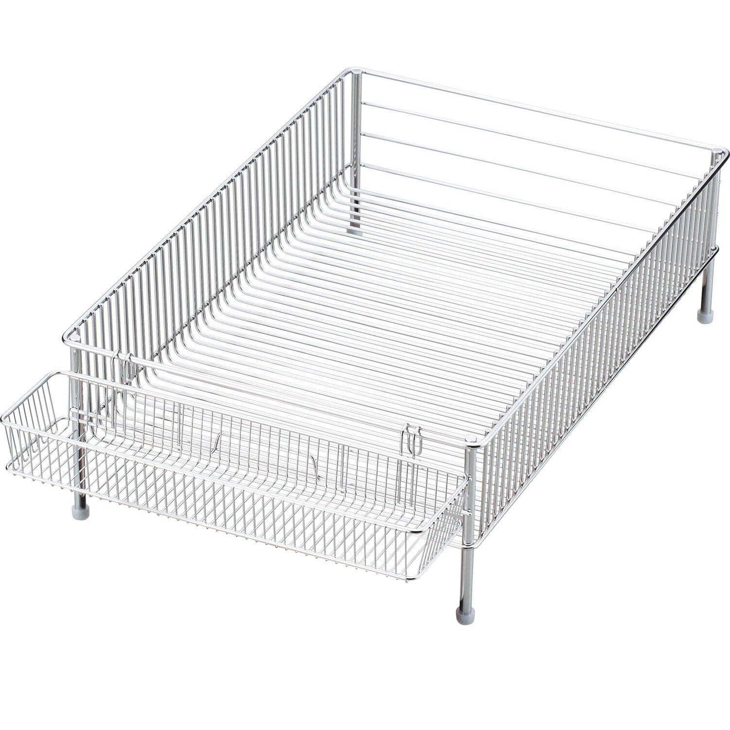 

La base Yoko Arimoto Stainless Steel New Dish Drainer (Large) and Cutlery Pocket (Small), 2-Piece Set, Made in Japan, Tsubame-Sanjo, Japan, MLM-9658