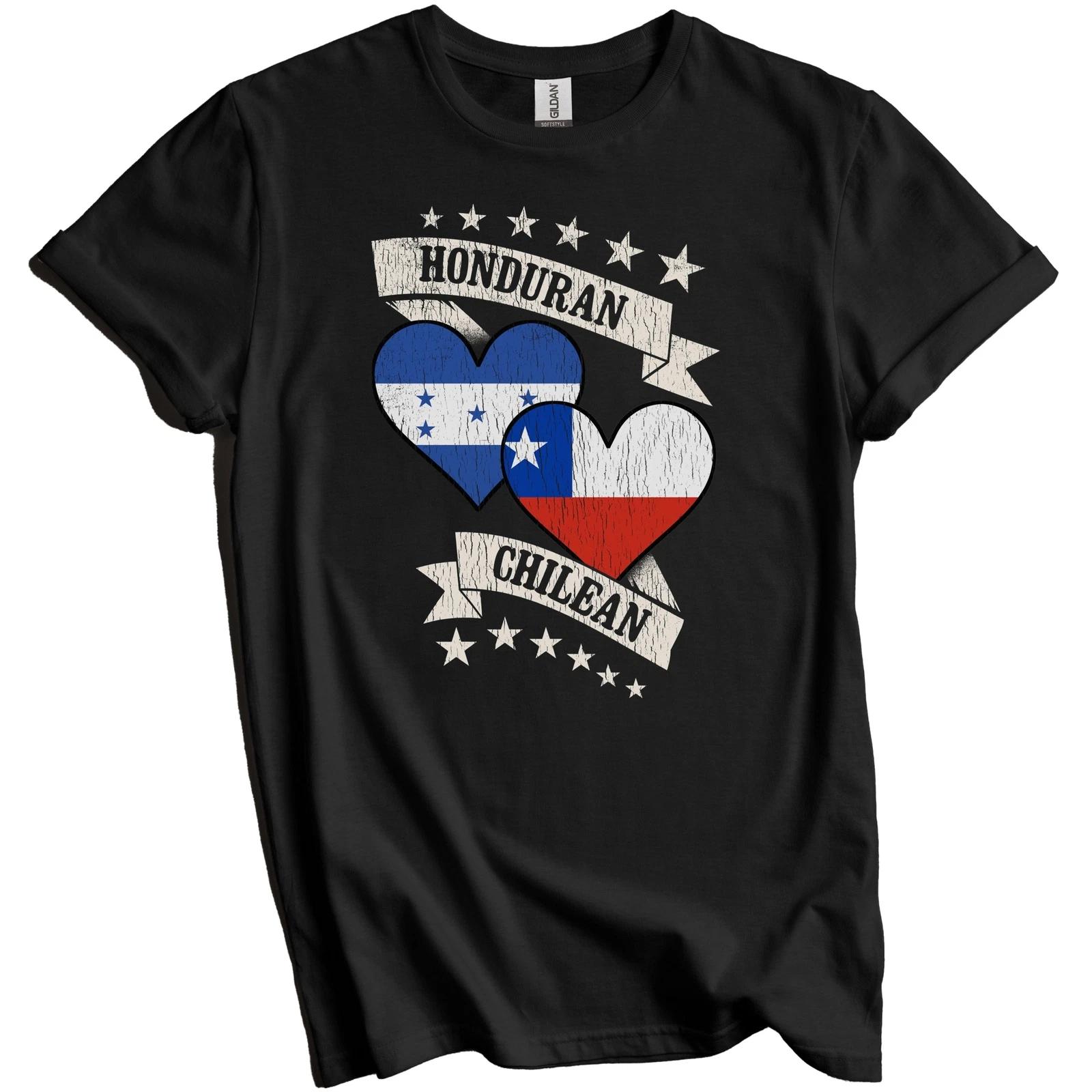 Honduran Chilean Heart Flags Honduras Chile T-Shirt L