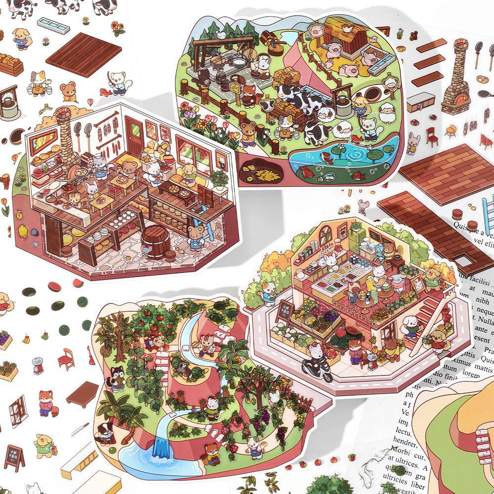 Infeel.Me 3D Cottage Journal Stickers - Today's Business Vol. 3 Miniature Scenery