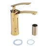 1x Gold Brass Wash Basin Faucet Sink Faucet Cold & Hot Waterfall Faucet Single Handle Deck Mounted For Bathroom Fixture