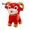 Traditional Lunar New Year Figurine Cute Zodiac Sheep Doll, Auspicious Plush Toy, Soft Stuffed Animal, Toy of The Mascot for Chinese Decoration