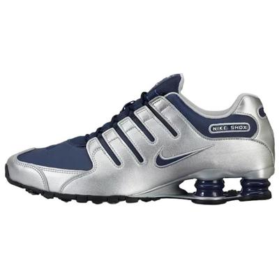 Shox NZ Metaliczny Srebrny Granatowy Męskie Trampki Czarne 378341-402