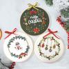 Full Ranges of Stamped Christmas Ornament Embroidery Set for Beginner, Christmas Wreath Cross Stitching Starter Kits
