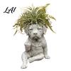 Unique Attitude Flowerpot Bulldog Creative Decorative Planter with Design Eye-Catching Garden Centerpiece Decor Indoor Outdoor Plant Pot Novelty