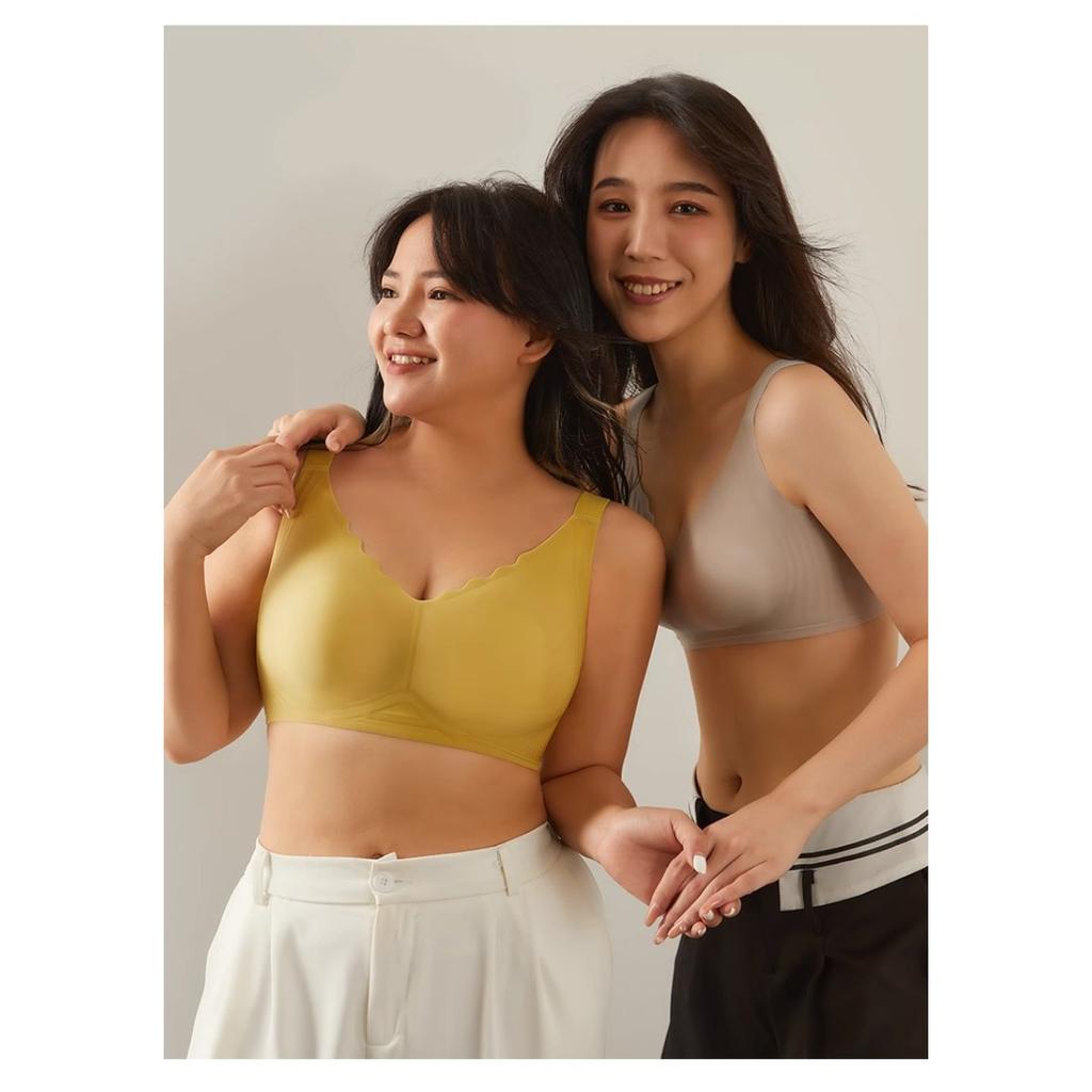 Ultra Thin Soft Support Jelly Bra for Women with Large Chest, Small and Seamless Without Steel Ring, Gathered and Supported Bra