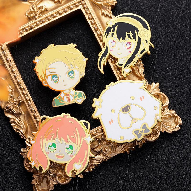 Cute Cartoon Anime Character Enamel Brooch Fun Animal Design Personality Badge Metal