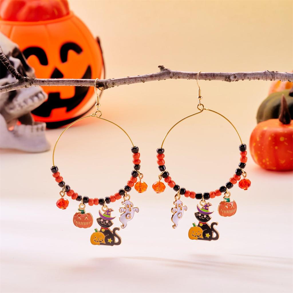 Halloween Earrings for Women, Dangle Earrings Spider  Skeleton Pumpkin   Spooky Earrings Cute Unique Halloween Party Jewelry Accessories