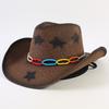 Popular Western Cowboy Straw Hat Men's and Women's Fashion Shade Straw Hat Classic Outdoor Western Cowboy Hat
