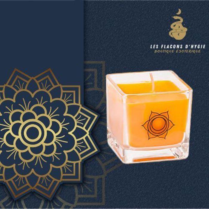 Bougie parfumée 2e chakra écolo. Parfum : cèdre, romarin.