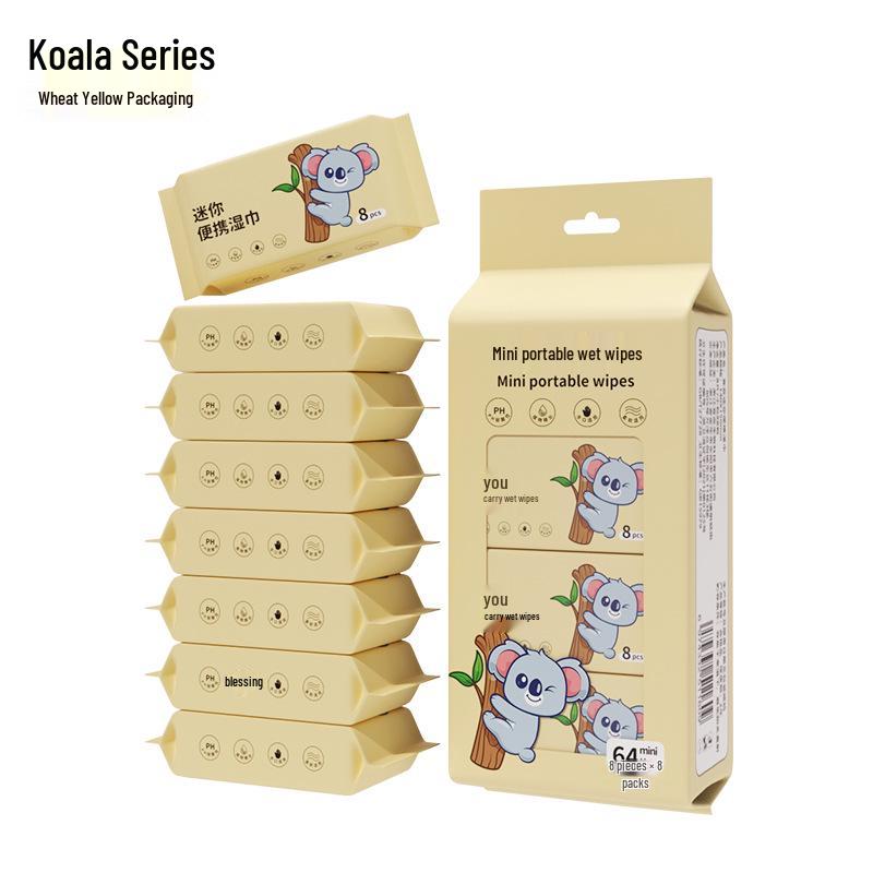 Paquete de Viaje Mini Toallitas Húmedas: 8 Toallitas Húmedas para Bebé por Paquete, Especialmente para las Manos de los Niños