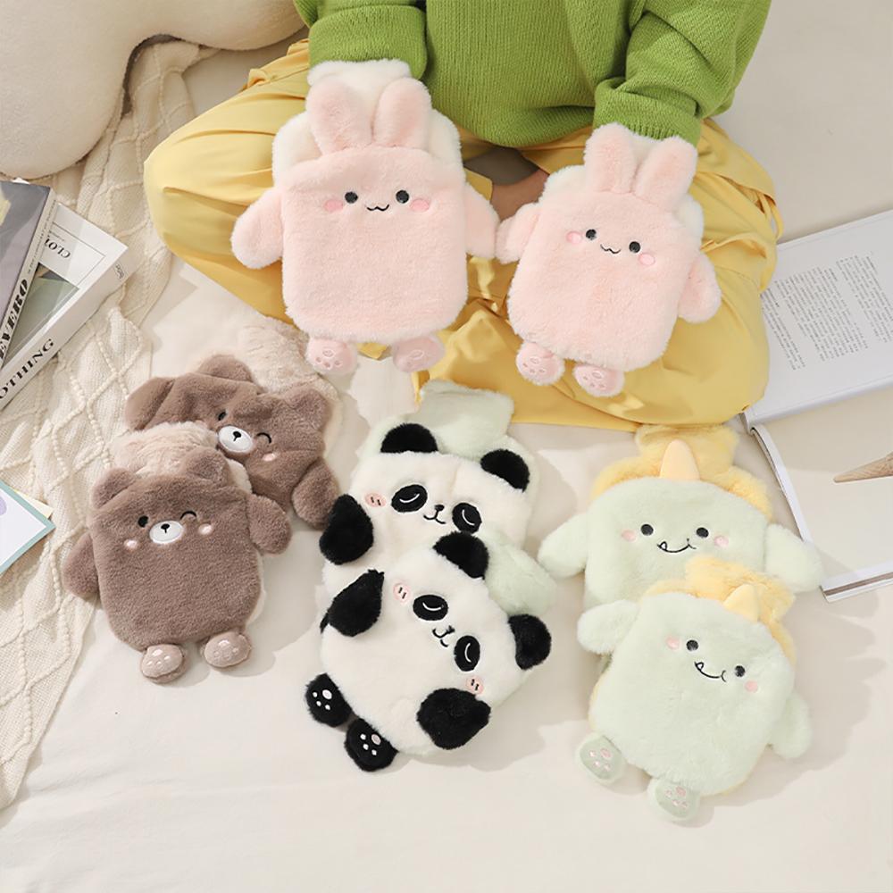 Kawaii Insulation Hot Water Bottle Plush Rubber Hand and Foot Belly Warmer Explosion-proof Hot Water Bag for Women Period Cute
