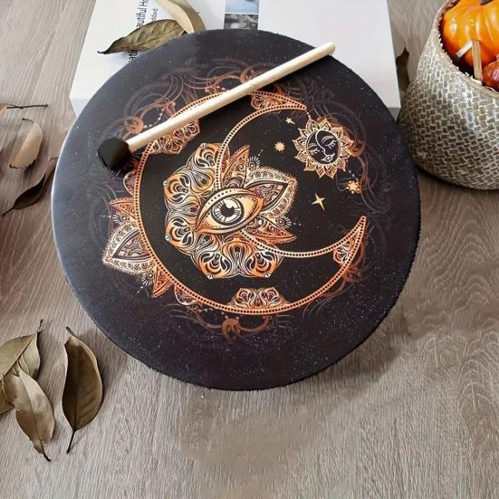Shaman Drum 10 Inch Handmade Hand Drum with Drum Stick Tree of Life Sound Healing Instrument for Spiritual Music Reflection Meditation