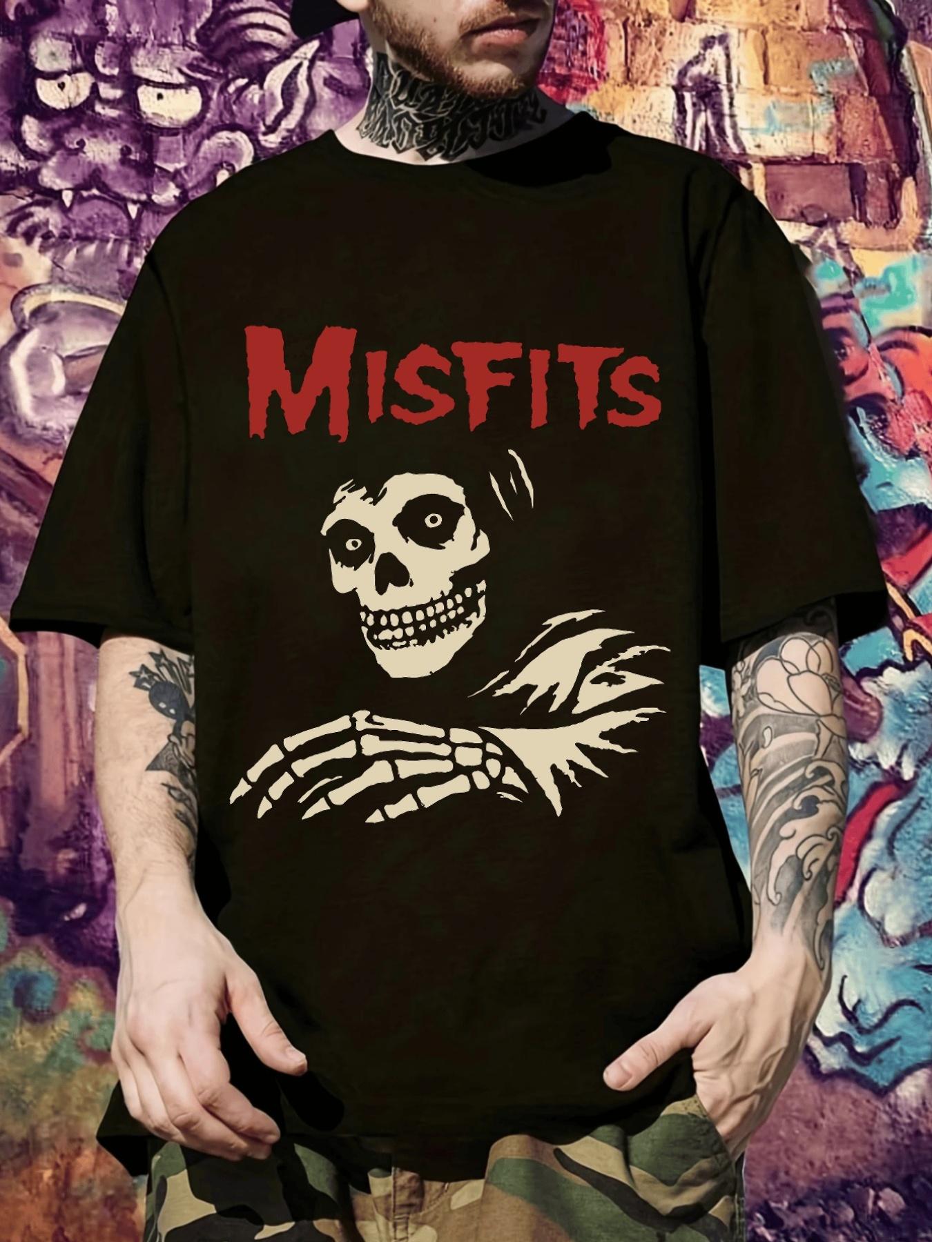 Skull Graphic T-shirt - Casual Short Sleeve Crew Neck L