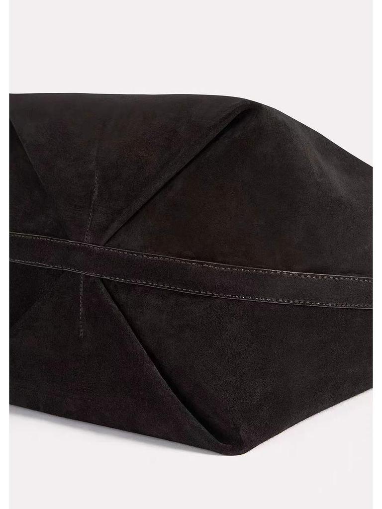 Retro Wildleder Rindsleder Pendler Tragetasche: Damen Eimerbeutel mit großem Fassungsvermögen aus echtem Leder