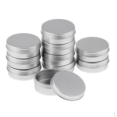 10 Pcs 25ml Aluminum Round Lip Balm Tin Container Bottle with Screw Thread Lid for