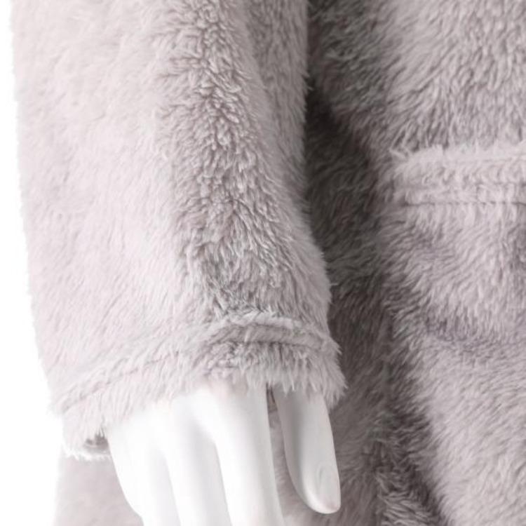Warm Winter Hoodie Jacket Stylish Women Mid-length Fleece Shearling Thickened Solid Color Pocket Outwear