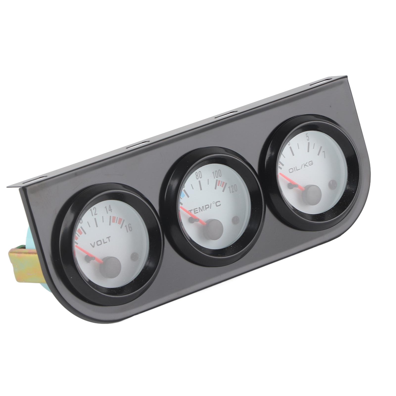 

Универсальный автомобильный комплект с тройным датчиком температуры воды + вольт + измеритель давления масла 52 мм инструмент