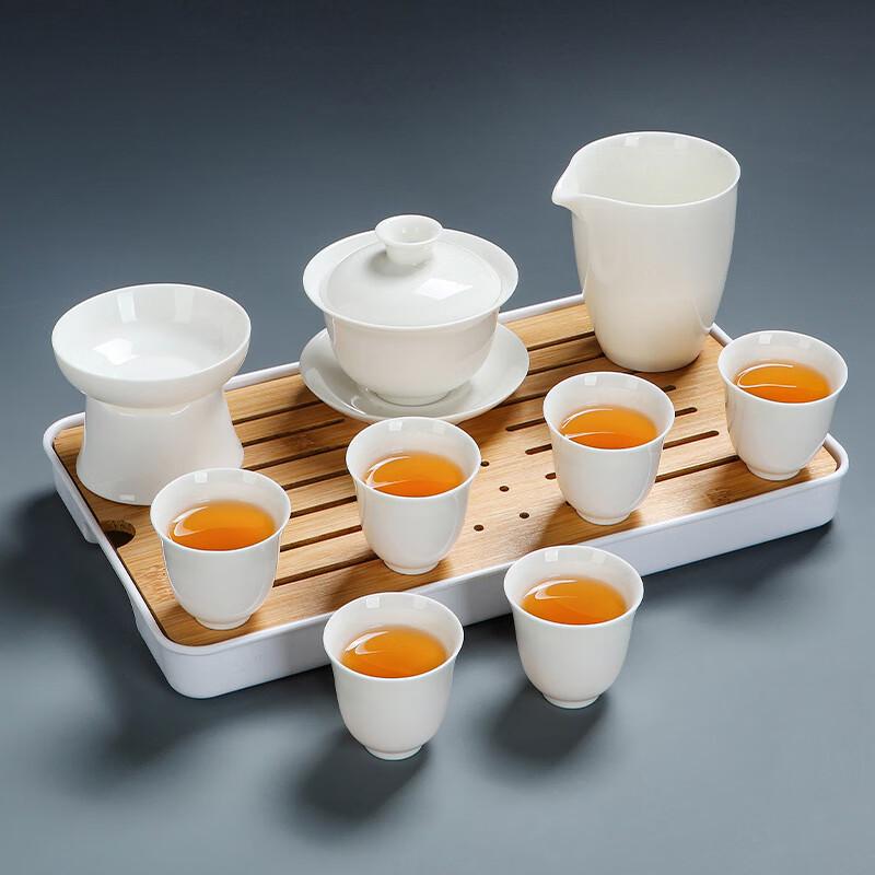 Shangqi Suet Jade Ceramic Travel Tea Set
