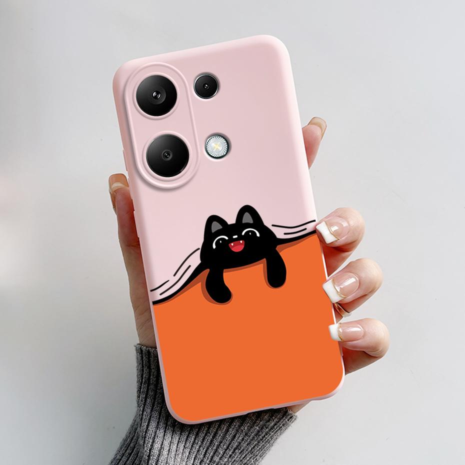 For Xiaomi Poco M6 Pro Case Soft Silicone Cute Cat Panda Shockproof Cover for Poco M6 Pro 4G TPU Coque Funda Shell M6Pro 6.67''