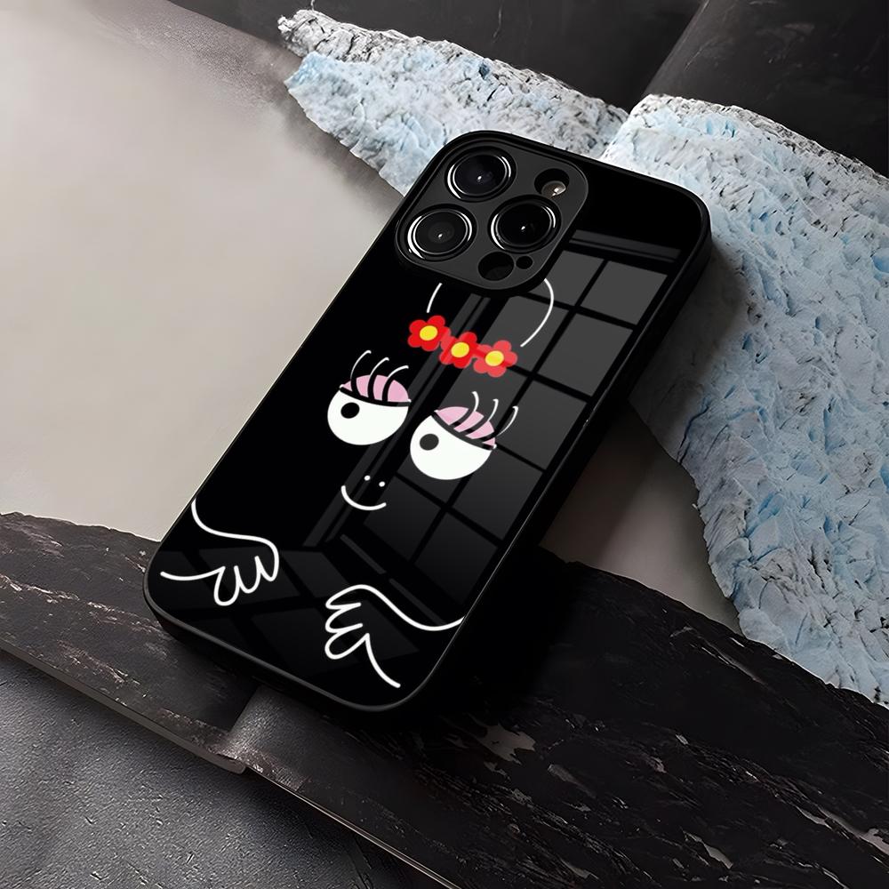 Cartoon B-Barbapapa Phone Case Tempered Glass For IPhone 16 13 14 12 15 11 Pro Max Plus Mini X XR SE2020 Coque