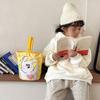 Cat Cartoon Canvas Bucket Bag Cartoon Girl Canvas Cat Shoulder Bag  Female/Children
