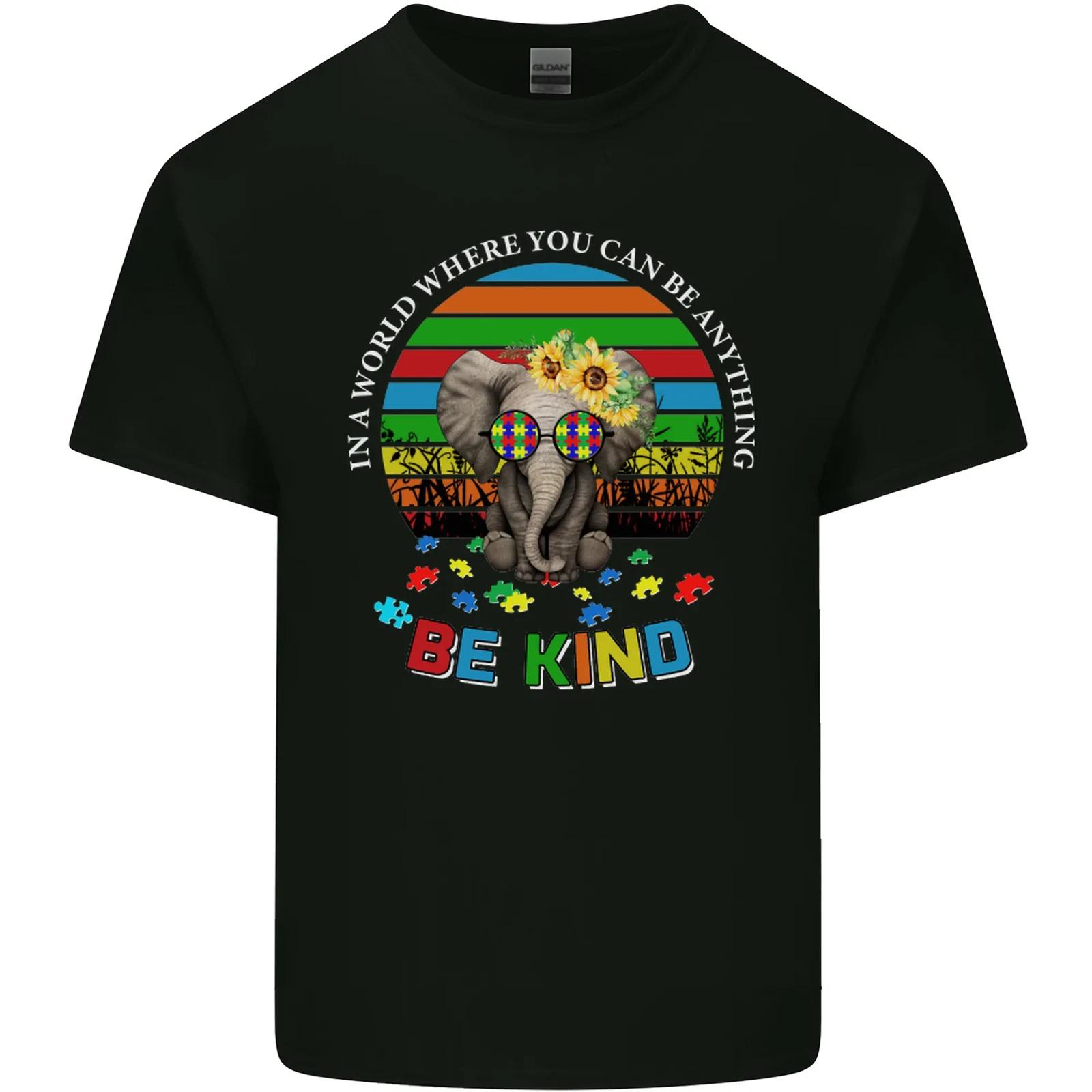 Be Kind Elephant Autism Autistic Kids T-Shirt Childrens M