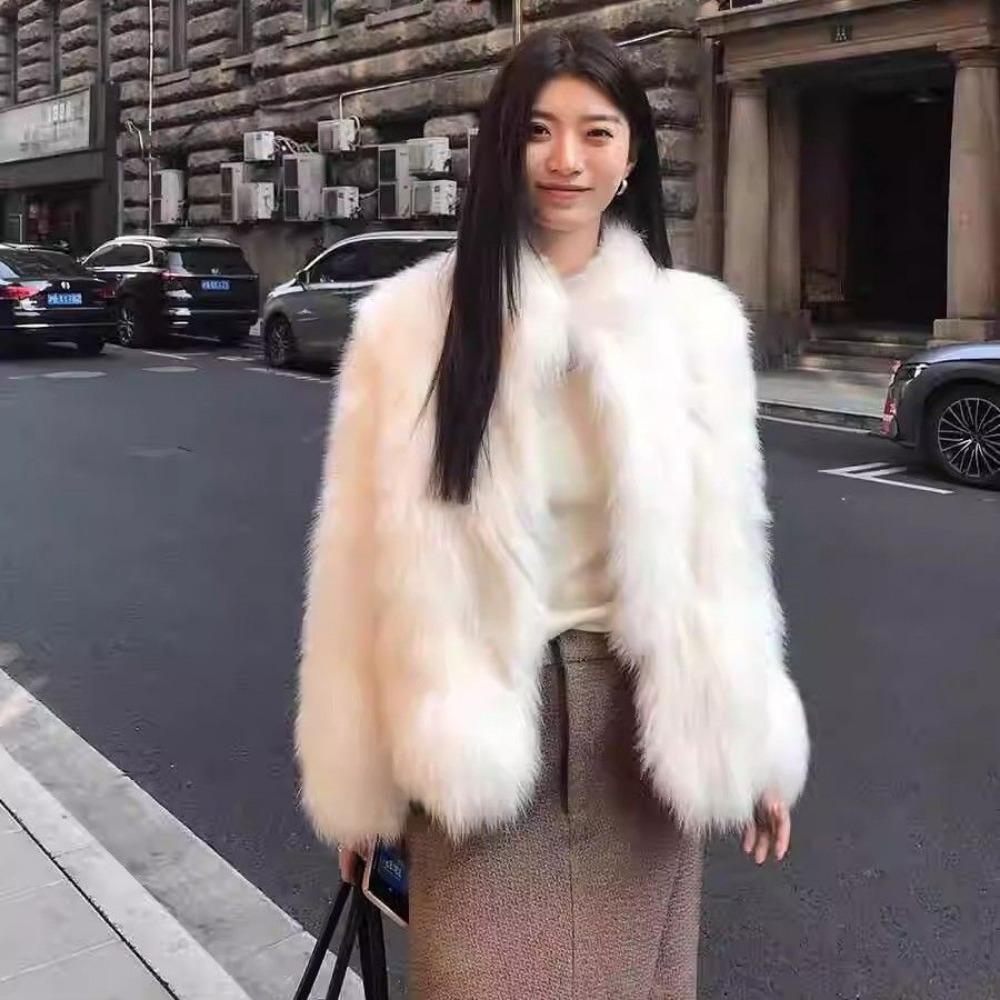 New Fox Fur Stand Collar Fur Coat Fashionable Warm and Good-looking Women's Winter Coat