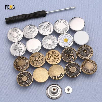 Verstellbare Metallknöpfe ohne Nähen für Jeans, abnehmbarer magischer Knopf zur Taillenverengung