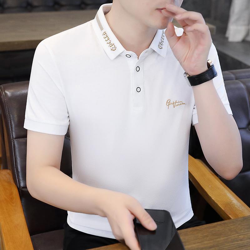 Summer Lapel Collar Casual Polo Men s Fashion Short Sleeve T-Shirt Short Sleeve Men s T-Shirt M