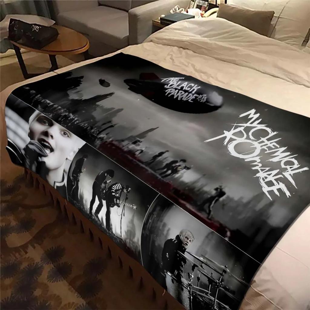 USA My Chemical Romance Band Blanket Printed Flannel Blanket Soft Warm Plush Throw Blanket for Bed Bedroom Sofa Picnic Fan Gift