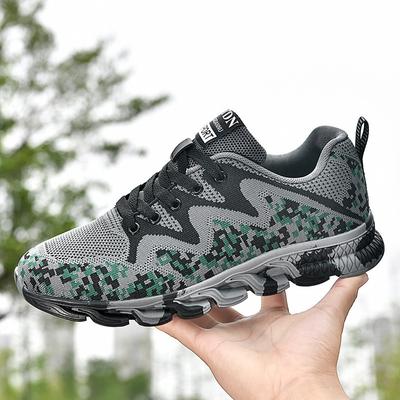 2025 nouvelles chaussures de sport légères respirantes pour l'extérieur tissage fly camouflage semelle extérieure en caoutchouc antidérapante chaussures de randonnée approbation d'usine