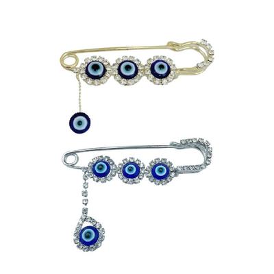 Multi Purpose Devil Eye Safety Pin For Hijab Scarf Coat Decoration Fashion Jewelry Elegant Lapel Pin Accessory