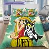 One Piece Monkey D Luffy Pattern Bedding Quilt Set Quilt Cover Pillowcase Home Birthday Gift(1 * Duvet Cover + 2 * Pillowcase, Without Core)