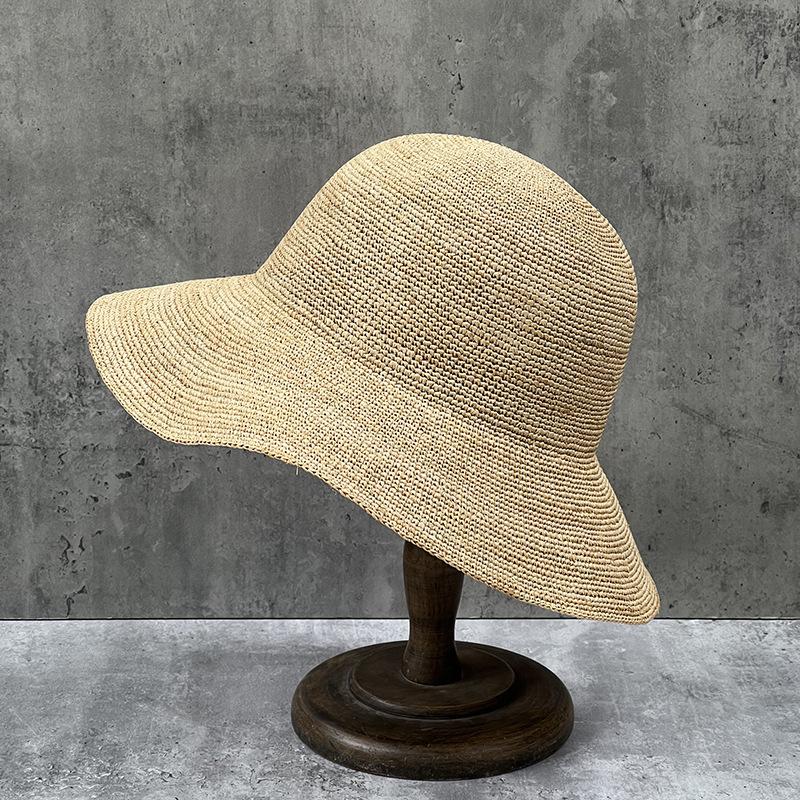 

Large Size Internet Celebrity Natural Shape Thin Raffia Grass Basin Hat Cool Hat Women Summer Beach Outing Sun Straw Hat l60cm (suitable for 58-60 wear)