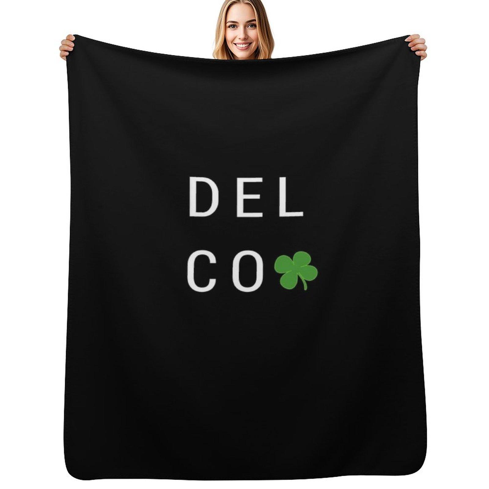 Delco Irish, Represent Delco - Delaware County PA, Delaware County, DELCO Born and Bred, Pride Throw Blanket Size: 75*100cm, Weight: 230 GSM