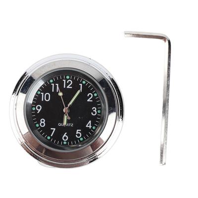 22?Orologio Universale da Manubrio per Moto 25mm Supporto in Metallo Manopola Manubrio Orologio con Quadrante (Quadrante nero)