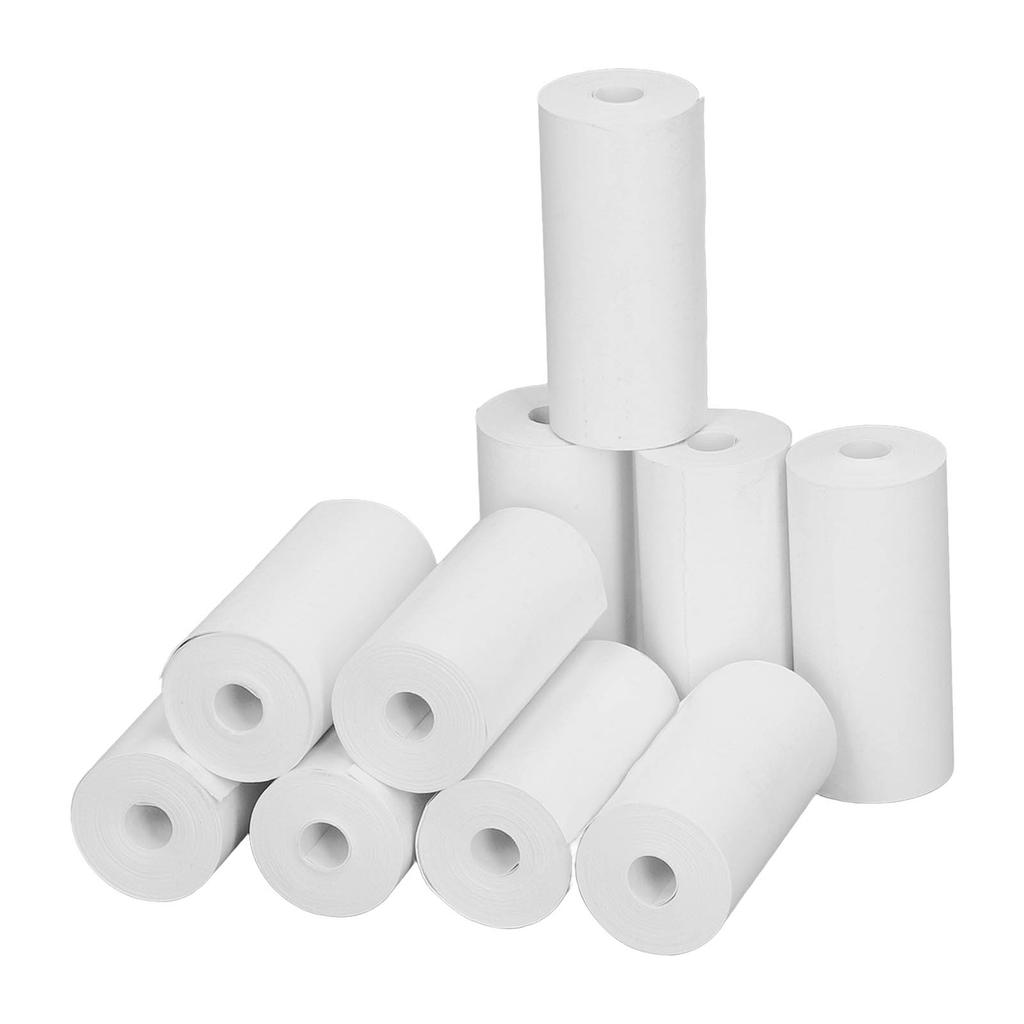 10Pcs Printable Paper Rolls White Printable Thermosensitive Thick Paper Thermal Paper Rolls for Smal