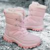 Winter Snow Boots Plush Warm Cotton Shoes Wear-resistant Sports Outdoor High-top Lace-up Large-size Boots