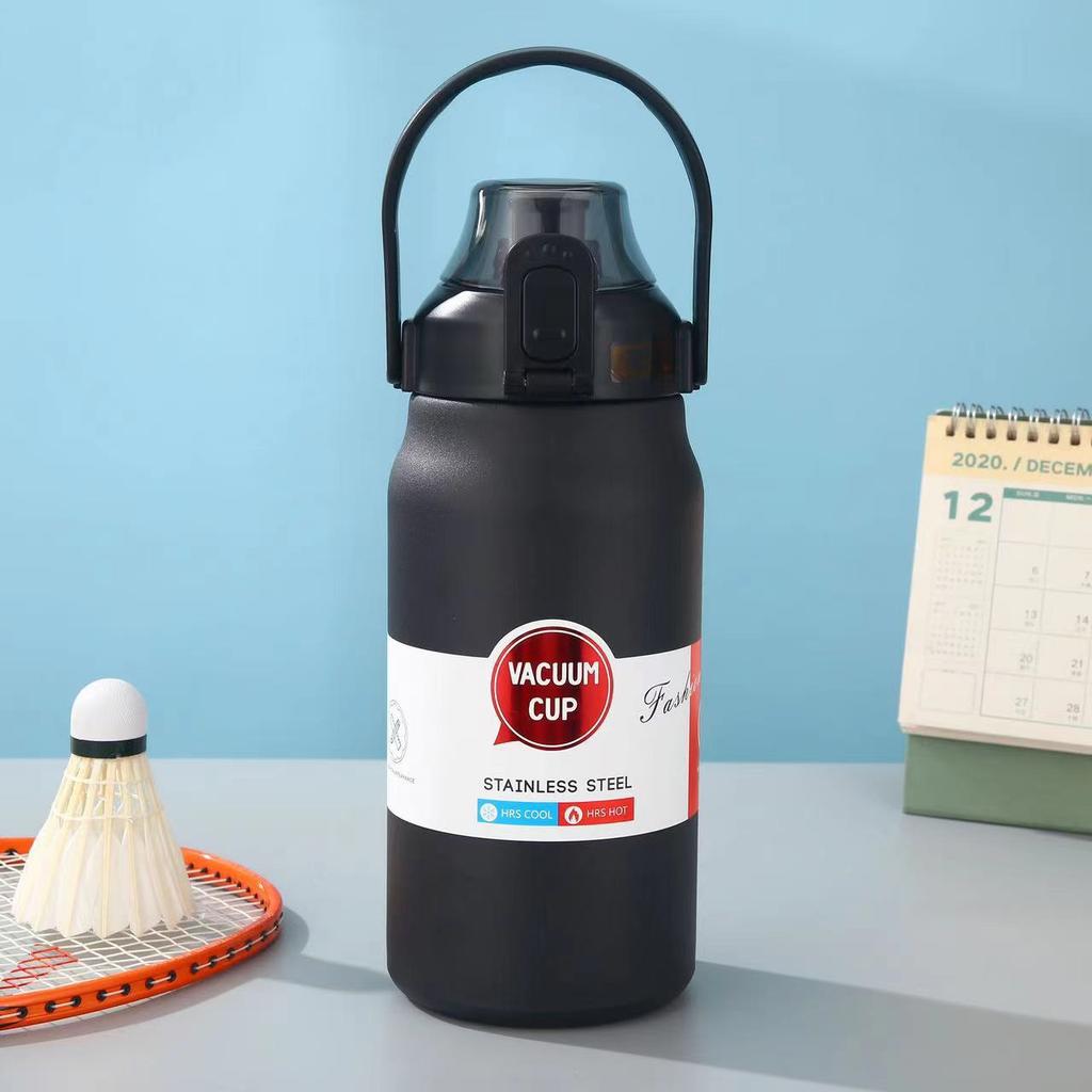 Big Belly Thermos Mug Large Capacity 304 Stainless Steel High-value Children's Straw Water Cup Outdoor Portable Water Bottle
