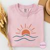 Sunrise Ocean Wave Beach Shirt, Coastal Minimalist Gift, Ocean Lover Shirt, Beach Vibes Line Art Tee, Cute Beach Vacation Gift