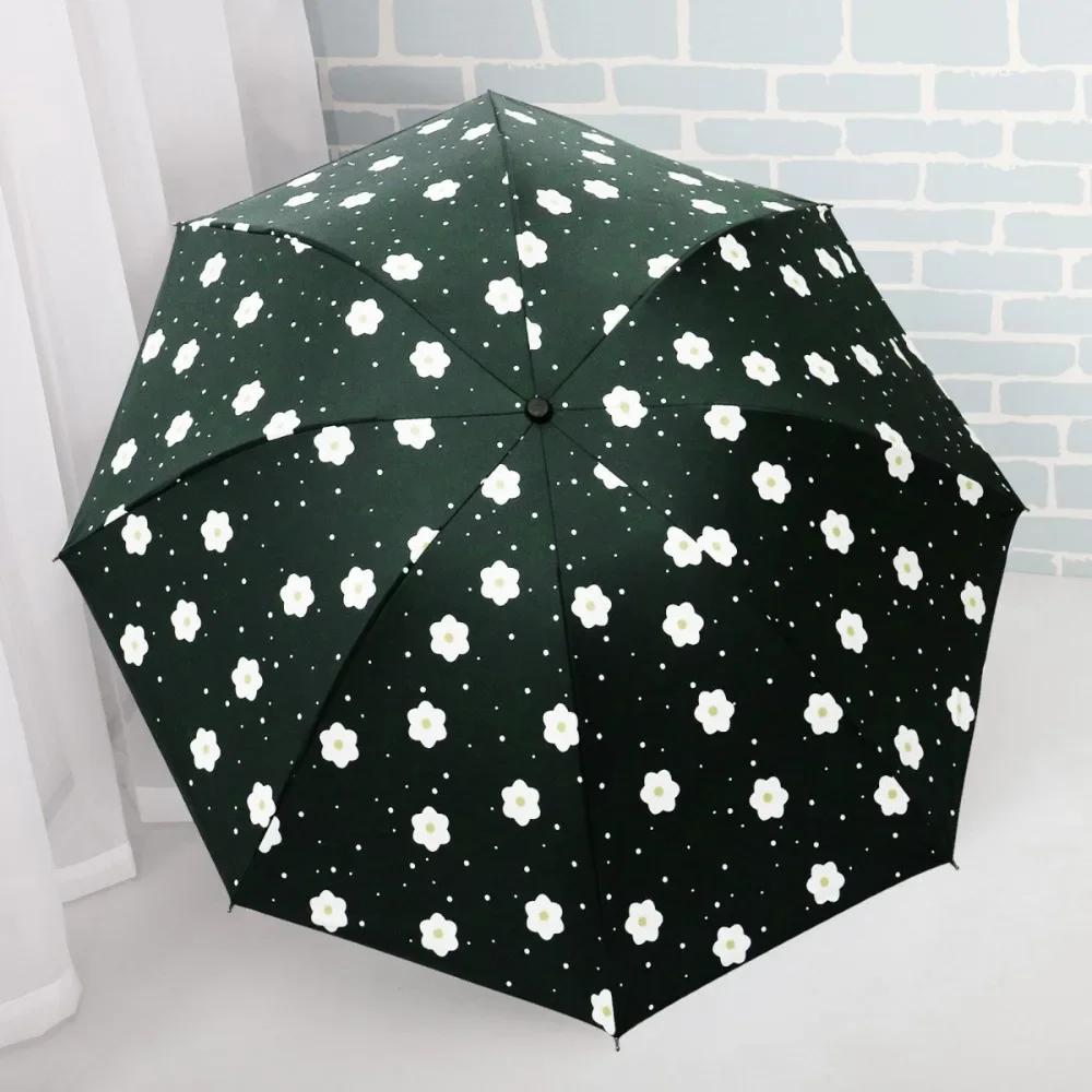 Ultraviolet Protection Parasol Portable Wind Resistant Small Pocket Rain Umbrella Thickened Black Glue Mini Sun Shade Outdoor