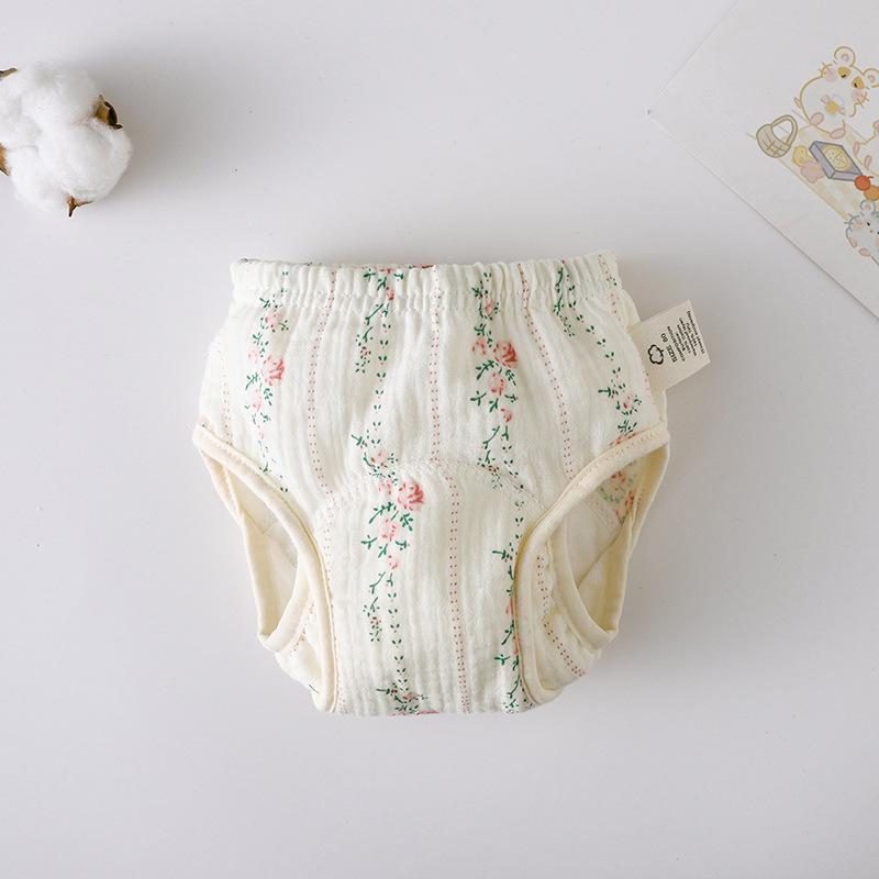 Korean Style Winged Baby Gauze Pull-up Pants: Pure Cotton Diaper Cover & Training Pants