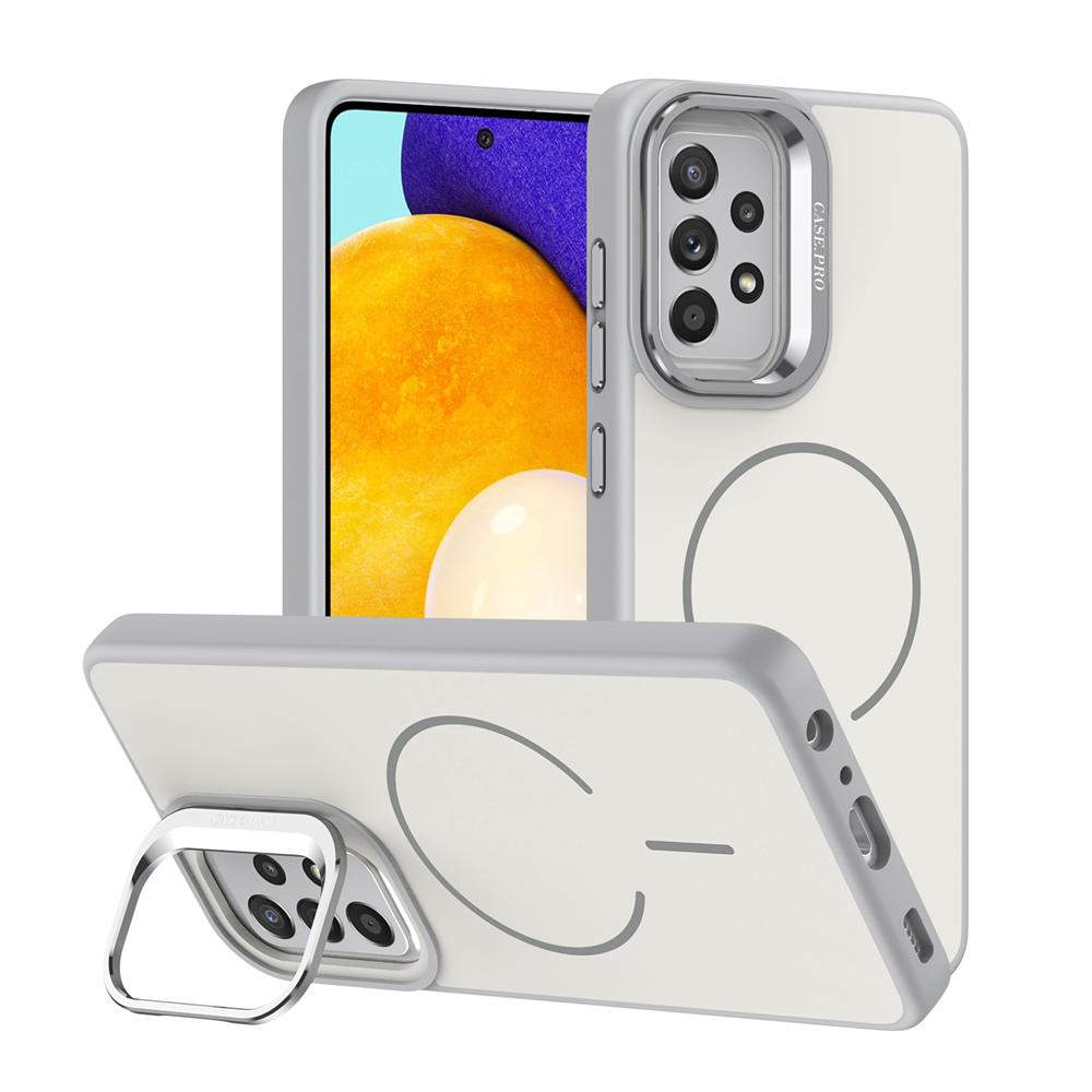 KEYSION Matte Skin Feel Lens Stand Phone Case for MagSafe for Samsung A52 A52S 5G Magnetic Shockproof Cover for Galaxy A13 4G 5G