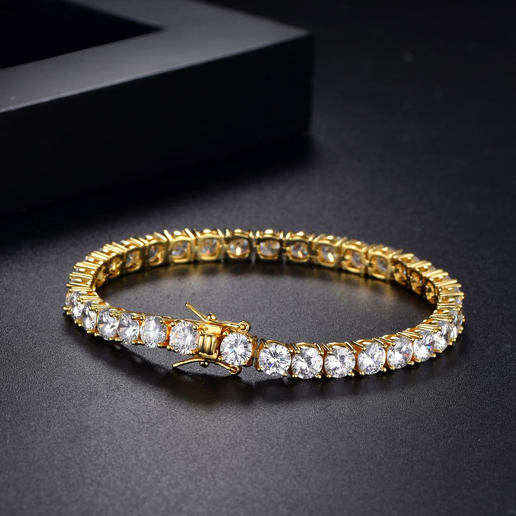 Tennischain Jewelry 2-6Mm Tennis Chain, Fashionable Men And Women Hip-Hop Zircon Bracelet High Sense