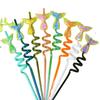 Colorful Fishtail Spiral Straw Party Decoration (PET Material)