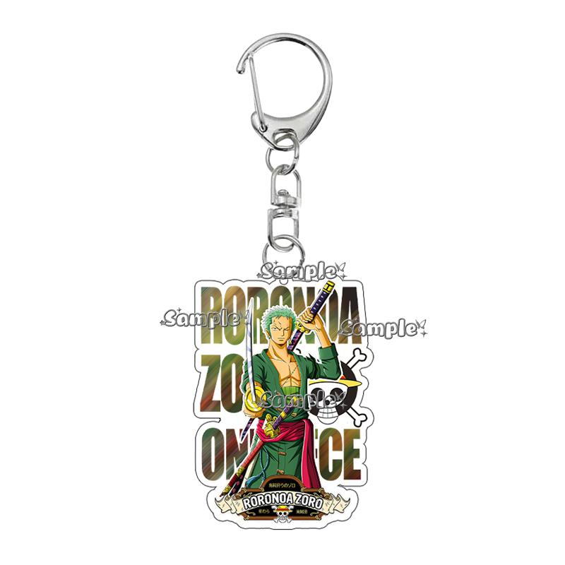 Cartoon Zoro Usopp Luffy Anime Characters Acrylic Keychain Ornaments Fashion Cool Figure Charm Backpack Accessories Keyring Toys