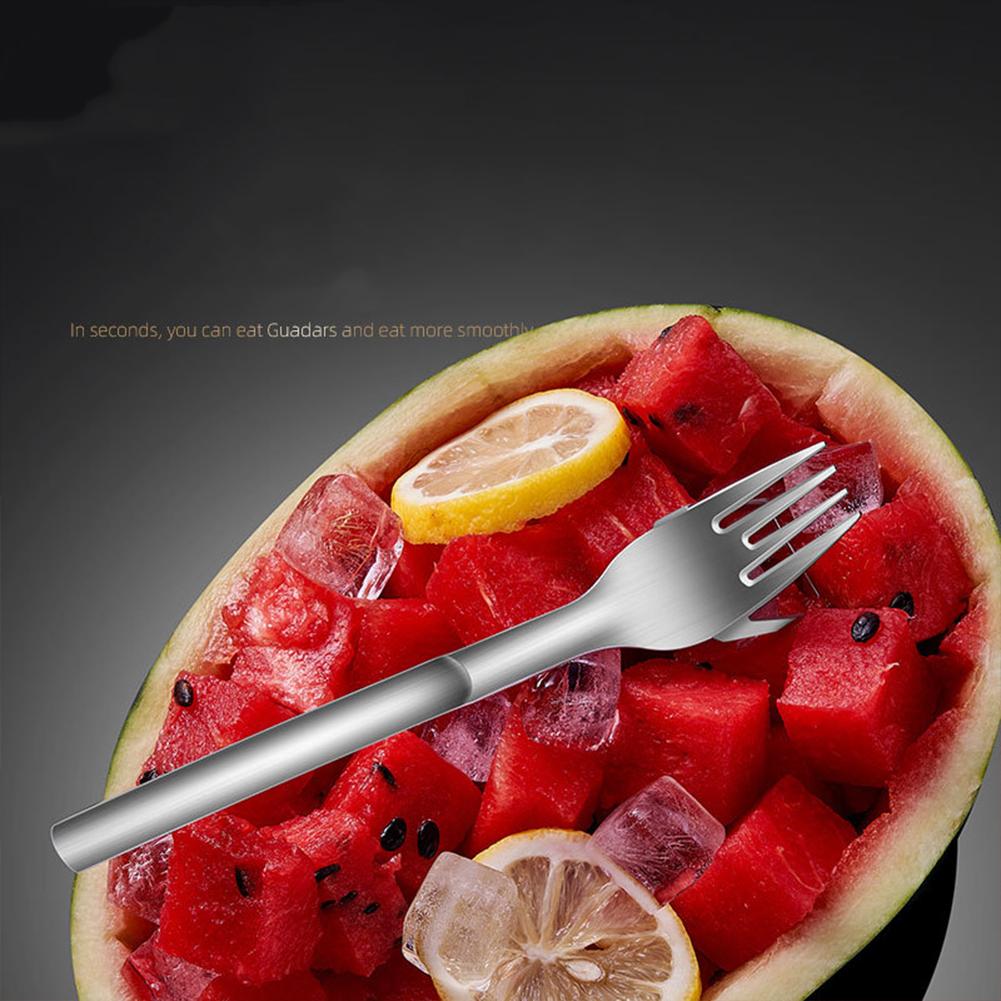 2-in-1 Multifunctional Fruit Fork 304 Stainless Steel Watermelon Fork Kitchen Accessories