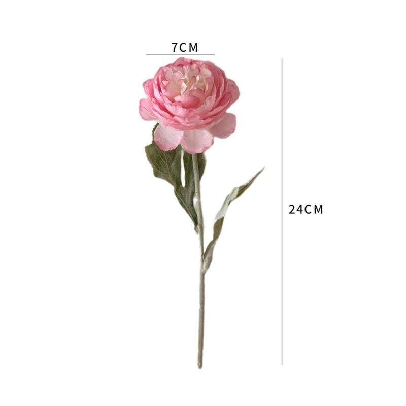 Artificial Silk Rose Flowers Elegant Peony Fake Flowers Plants Persian Ranunculus Bouquet Asian Buttercup Home Wedding Decor